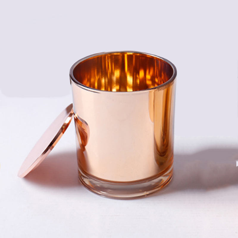 Free samples supply own brand customized wholesale gold glass candle holders for home decor